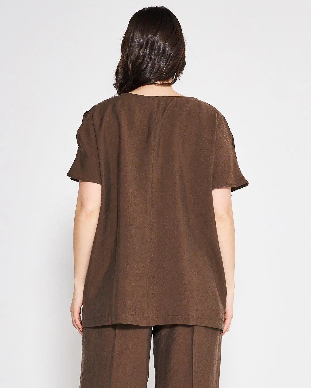 Blusa con dettaglio spacchi MORO DORABELLA PIU'