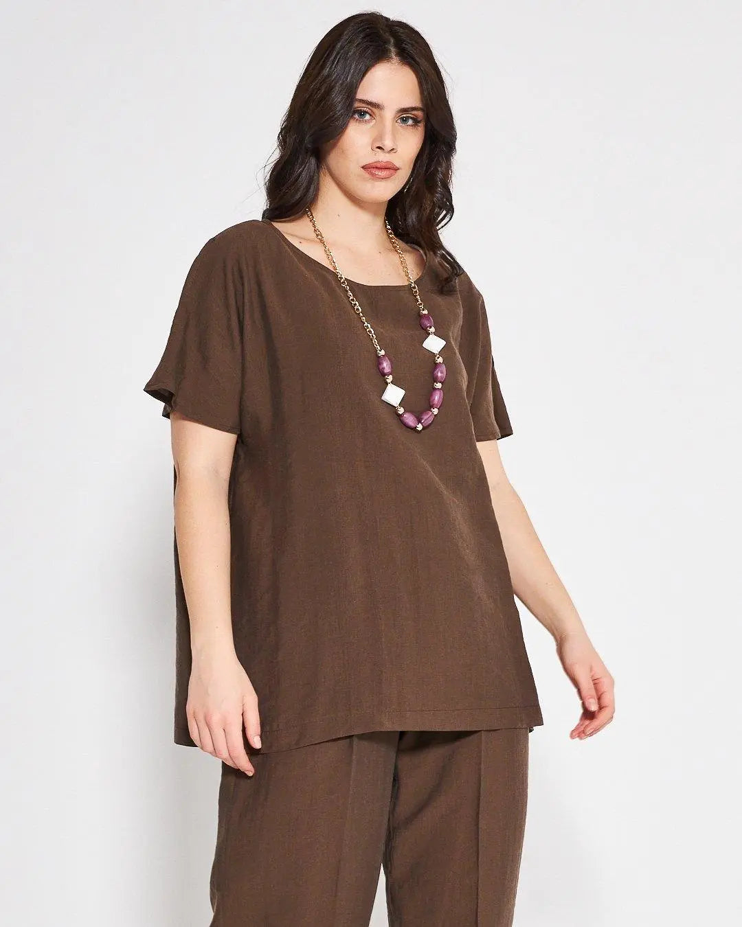 Blusa con dettaglio spacchi MORO DORABELLA PIU'