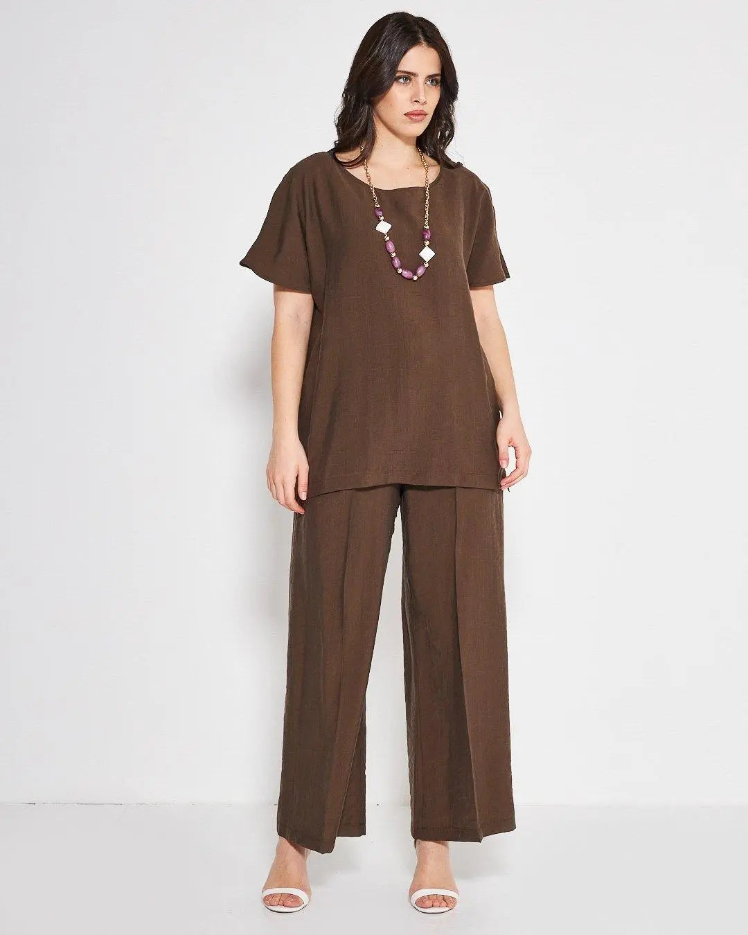 Blusa con dettaglio spacchi MORO DORABELLA PIU'