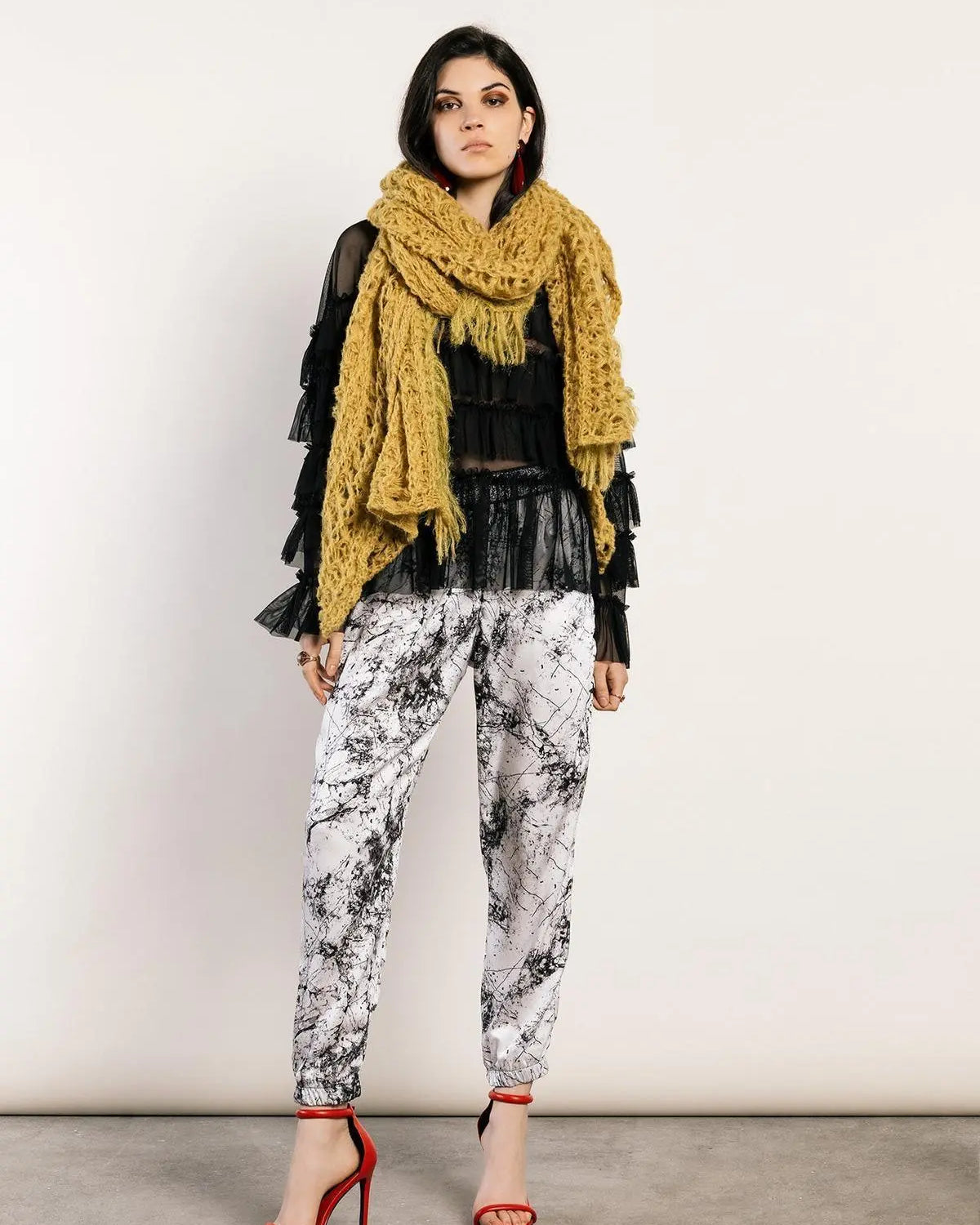 Blusa con frange pizzo NERO IRONICA