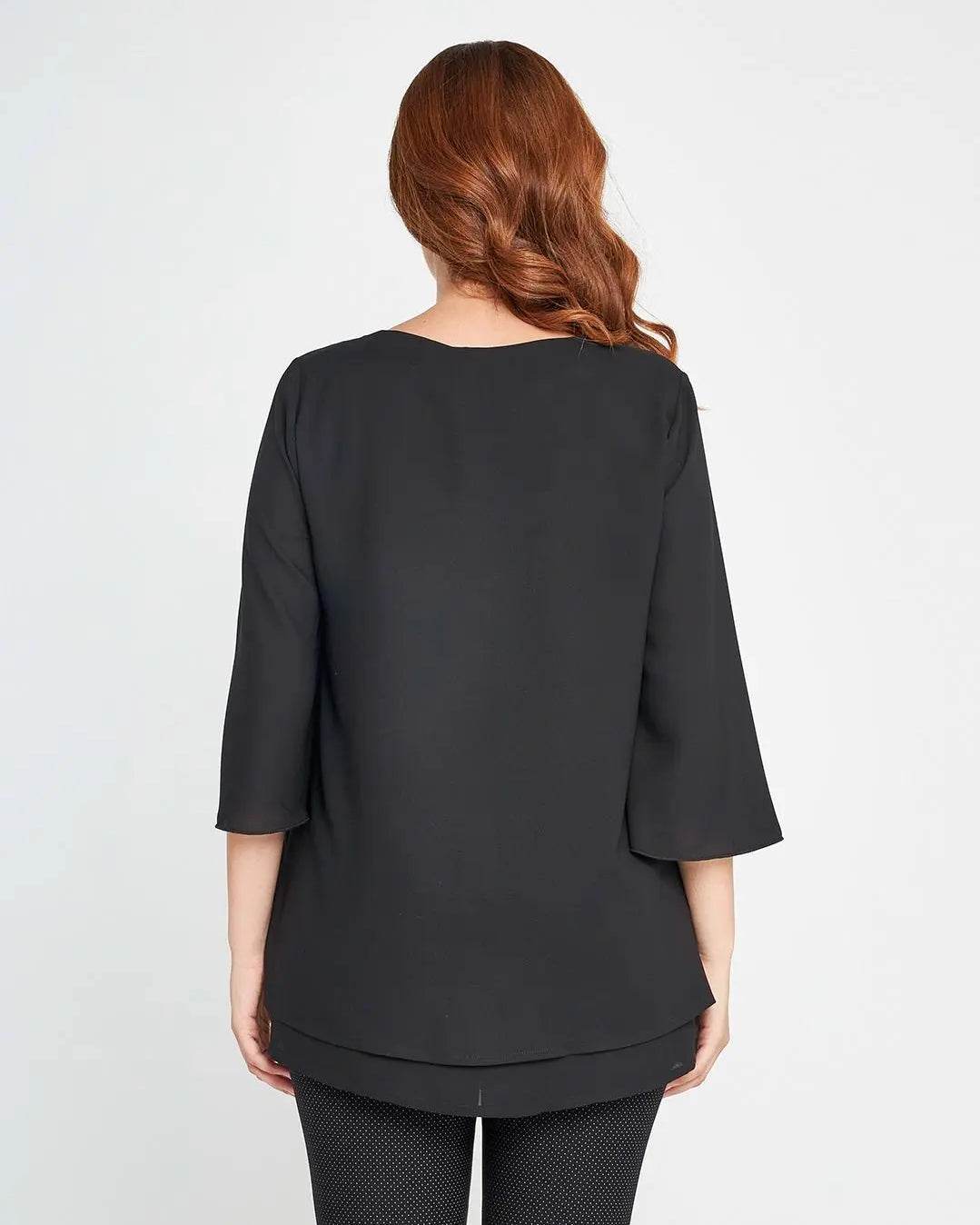 Blusa con pinces aperta Nero DORABELLA