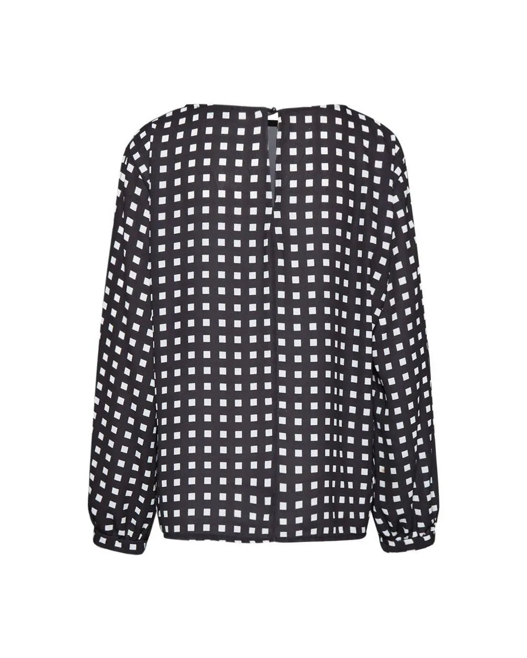 Blusa con spilla in tulle NERO-BIANCO IRONICA