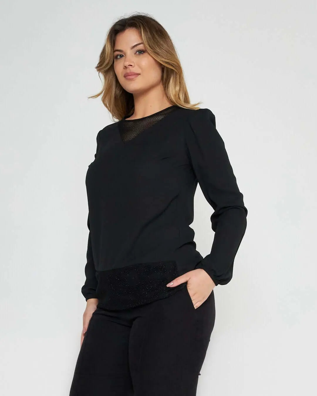 Blusa con trasparenza NERO DORABELLA XXL