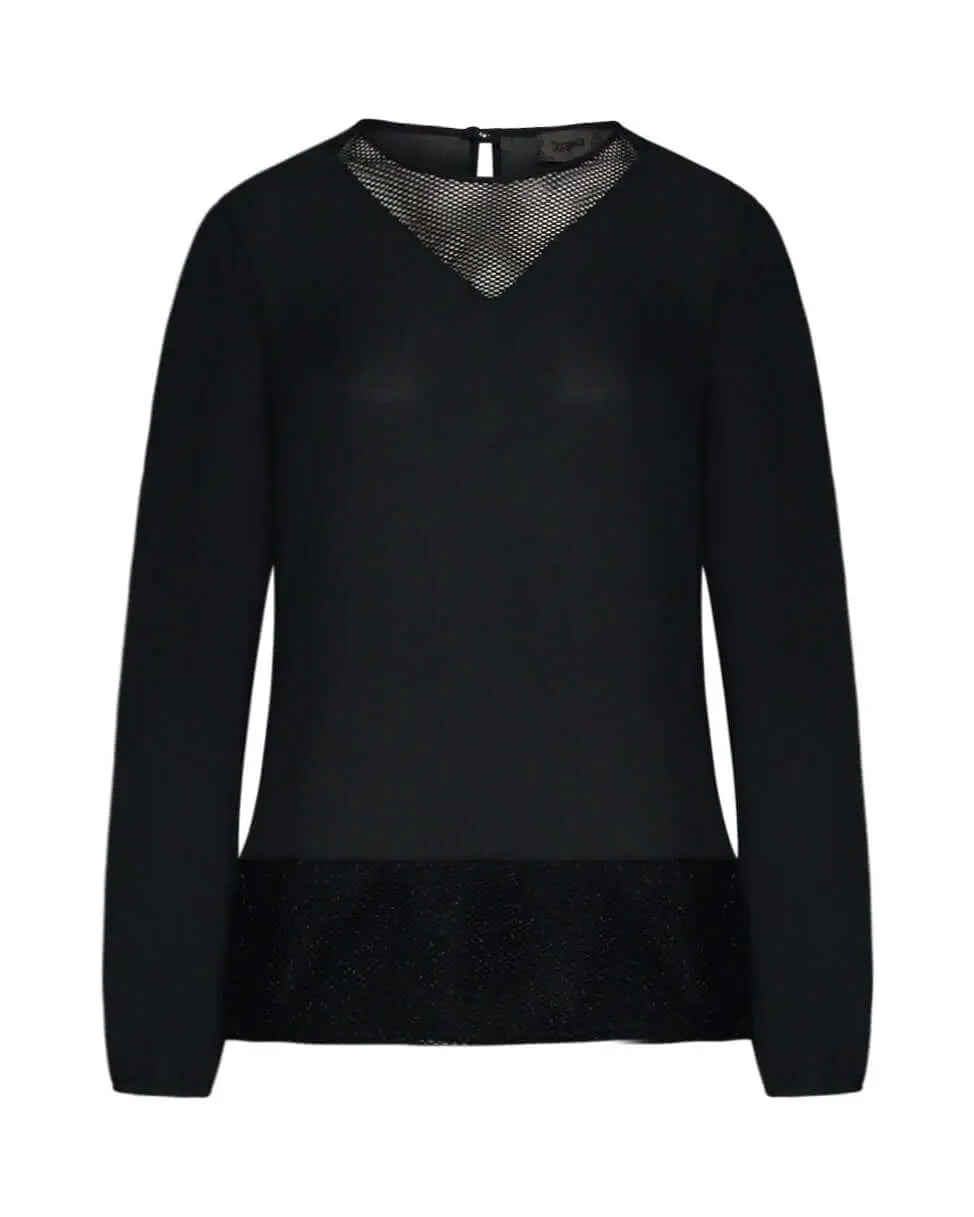 Blusa con trasparenza NERO DORABELLA