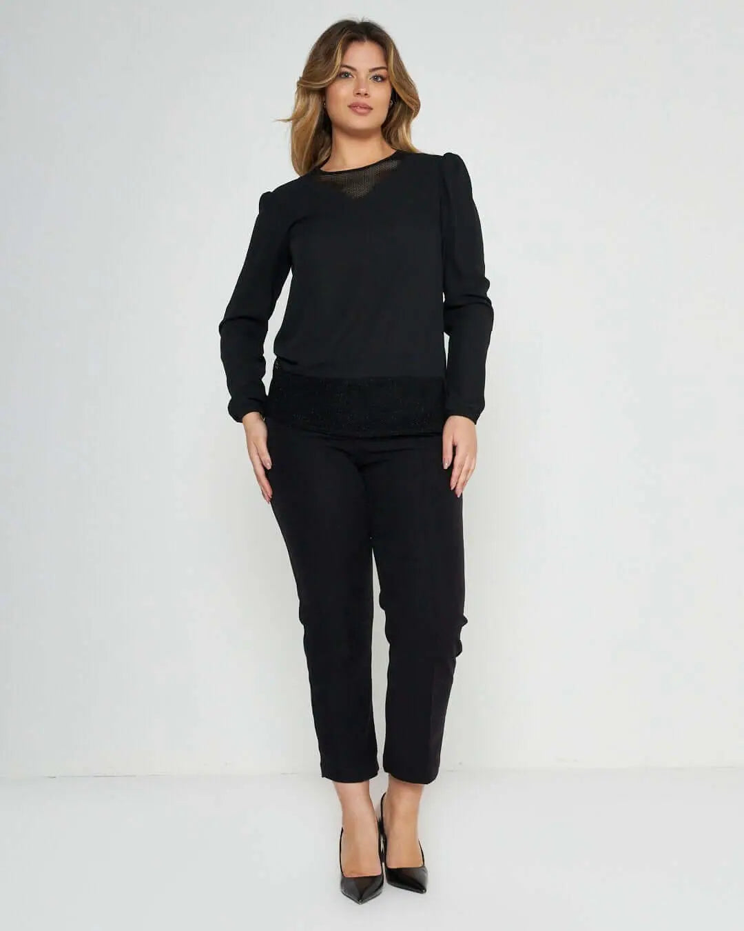 Blusa con trasparenza NERO DORABELLA