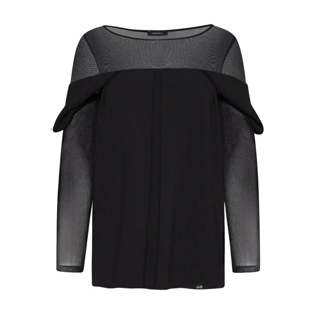 Blusa con trasparenze NERO IRONICA 3XL