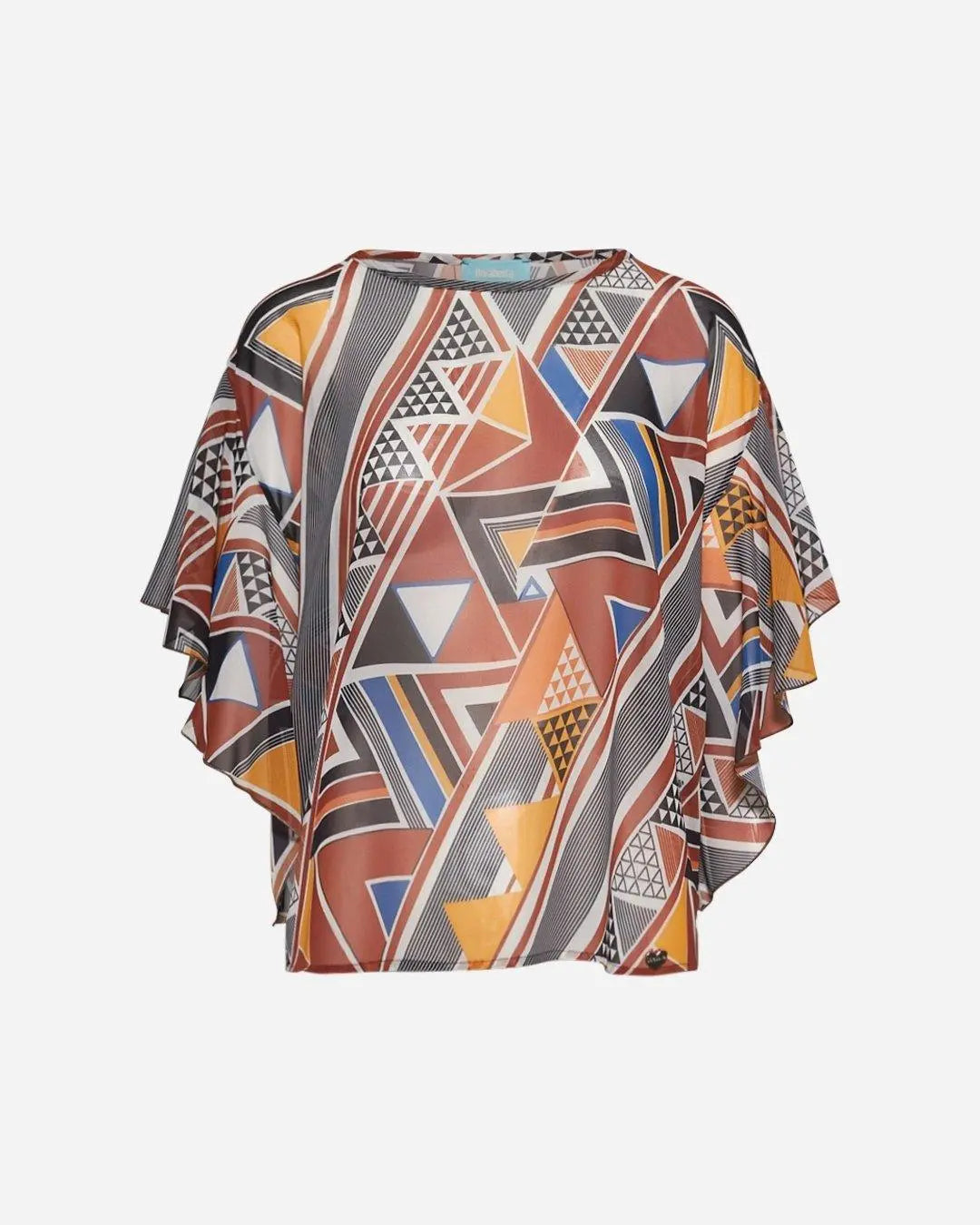 Blusa elegante in fantasia NERO DORABELLA XXL