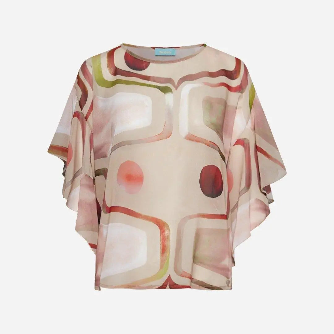 Blusa elegante in fantasia SABBIA DORABELLA XXL