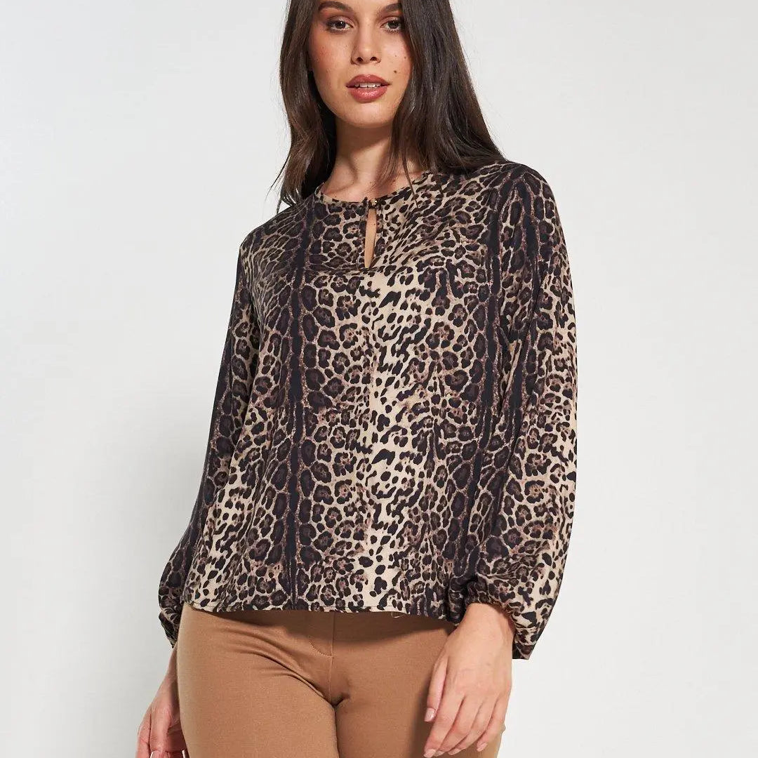 Blusa fantasia animalier NERO DORABELLA XXL
