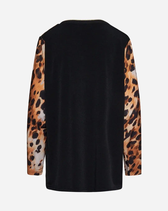Blusa fantasia animalier TABACCO DORABELLA PIU'