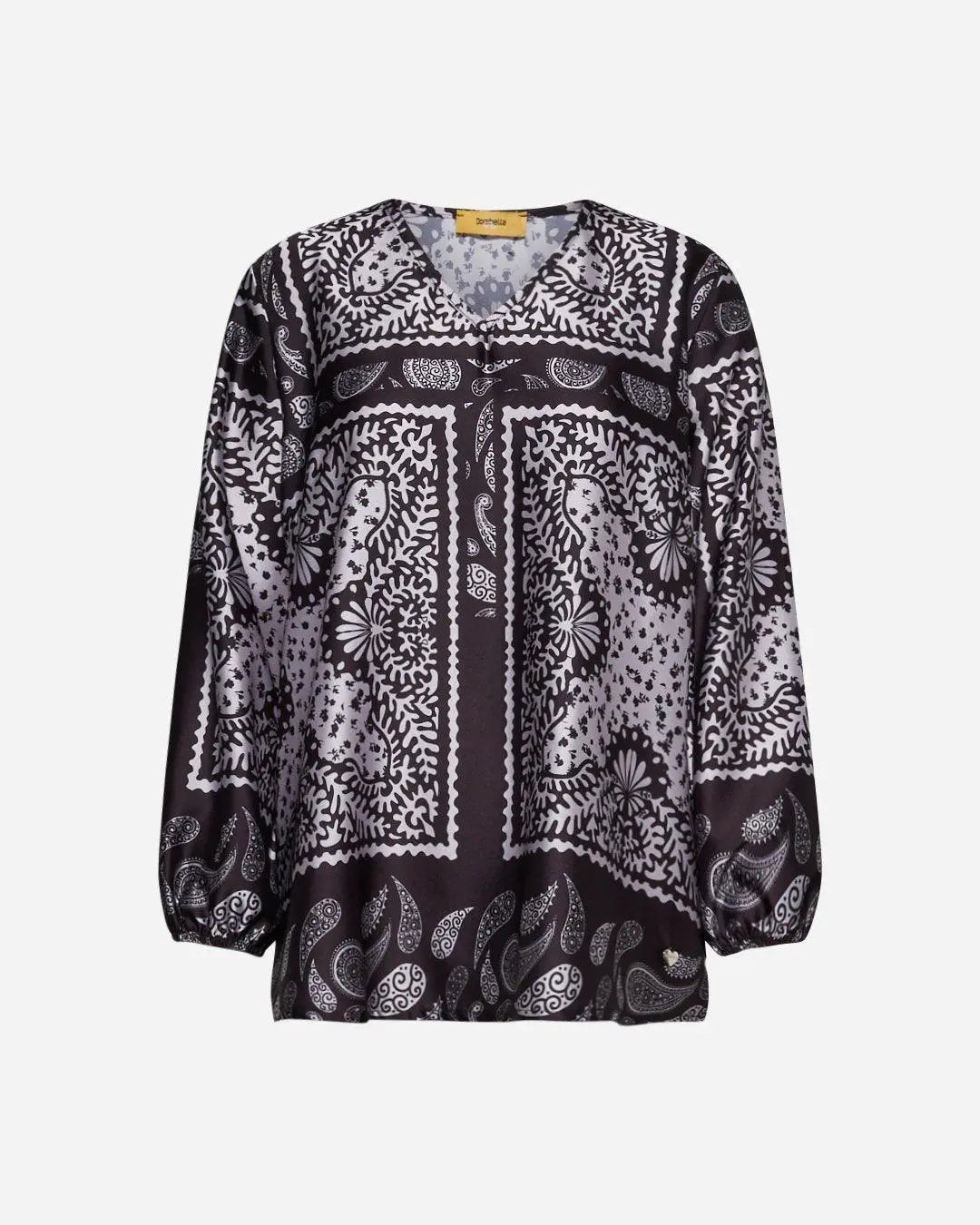 Blusa fantasia floreale GRIGIO PERLA DORABELLA PIU'