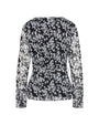 Blusa fantasia floreale NERO-PANNA IRONICA