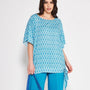 Blusa fantasia geometrica Celeste DORABELLA PIU' 49