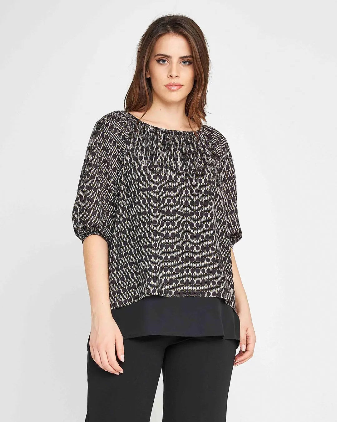 Blusa geometric NERO DORABELLA XXL