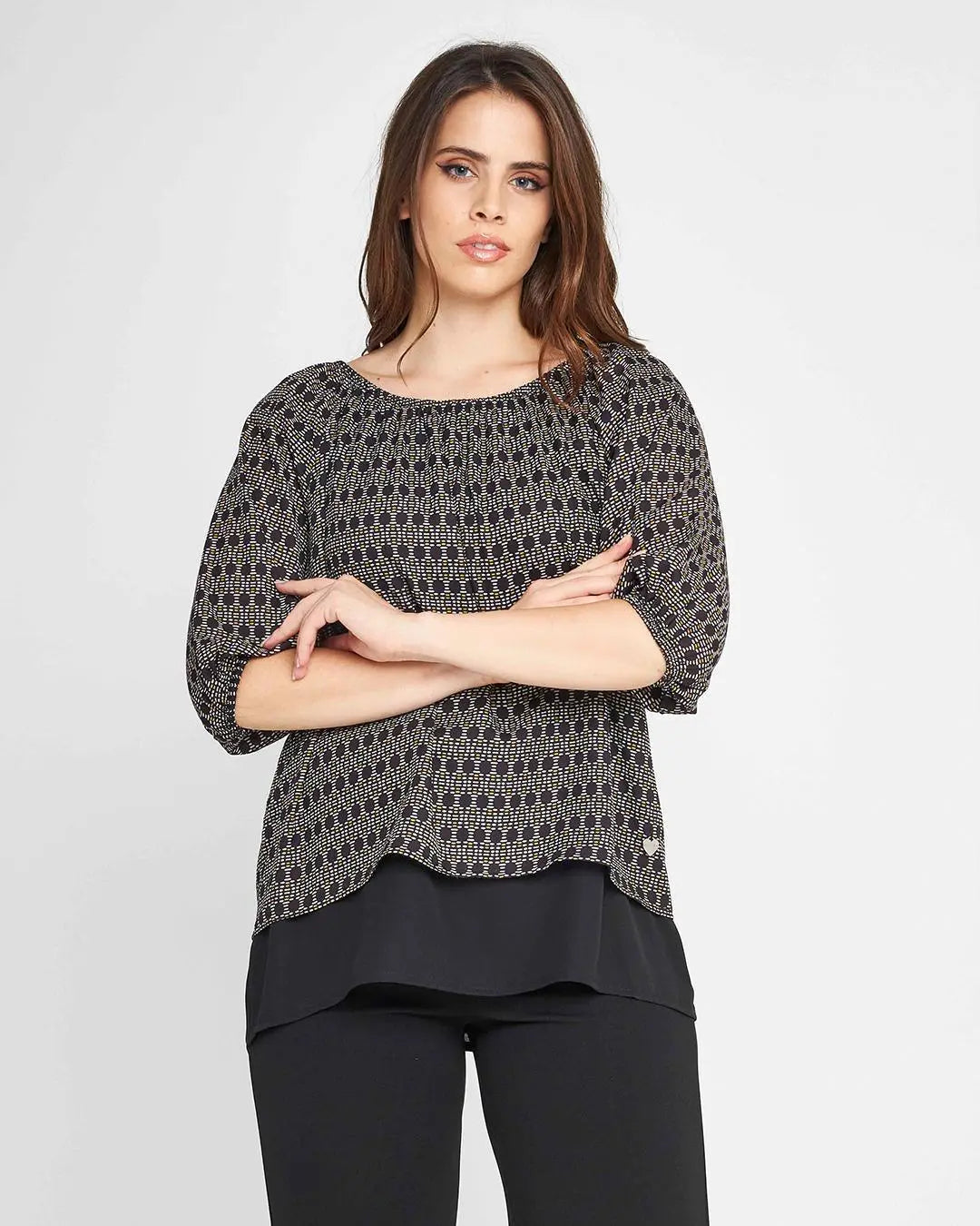 Blusa geometric NERO DORABELLA