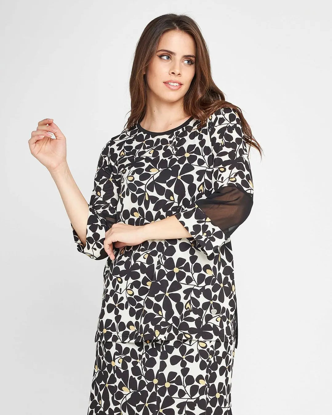 Blusa glam flower Nero DORABELLA