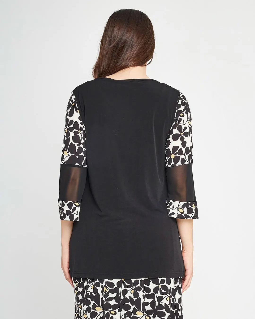 Blusa glam flower Nero DORABELLA