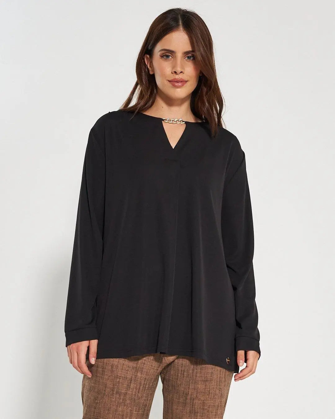 Blusa goccia accessorio NERO DORABELLA PIU' 49