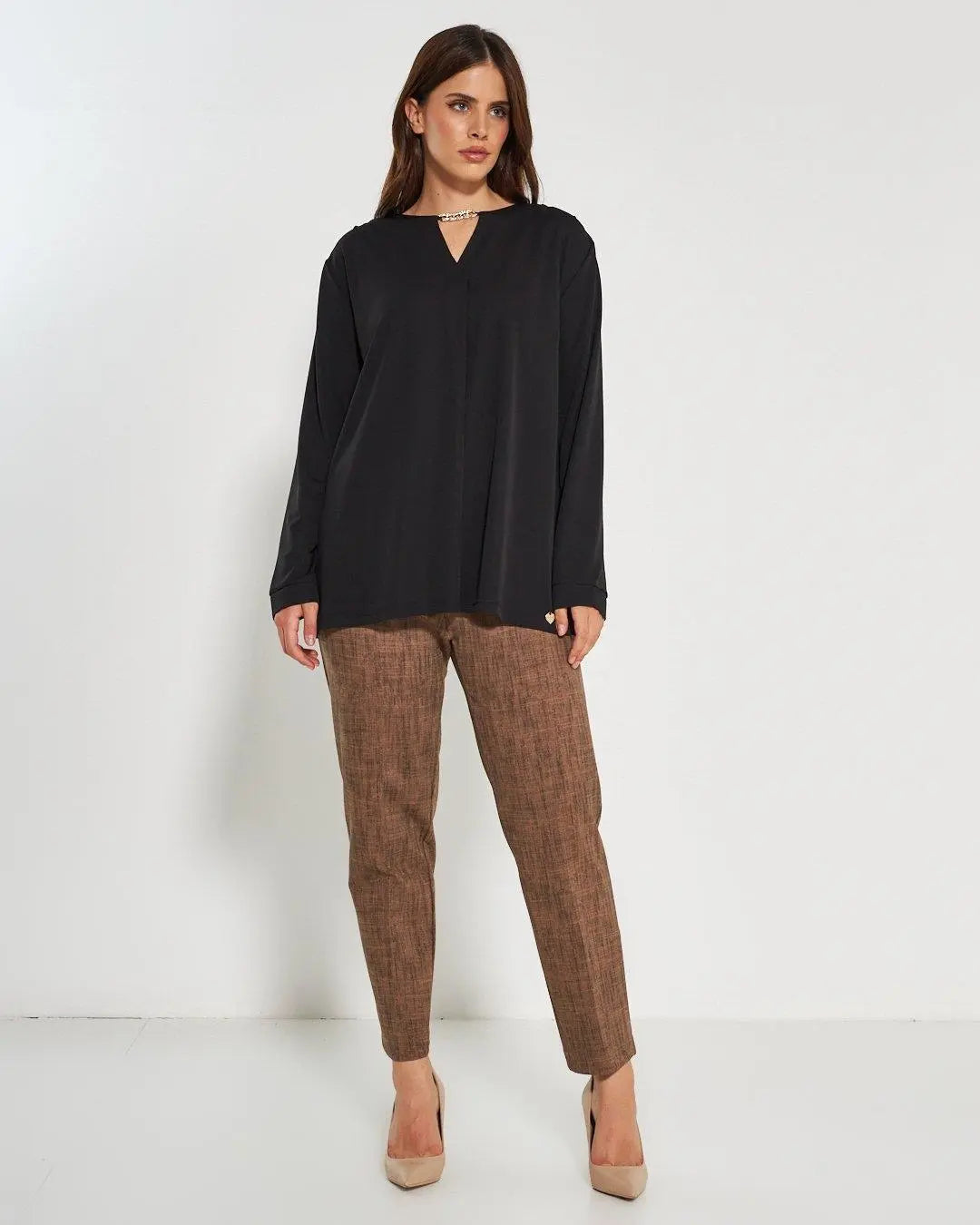 Blusa goccia accessorio NERO DORABELLA PIU'