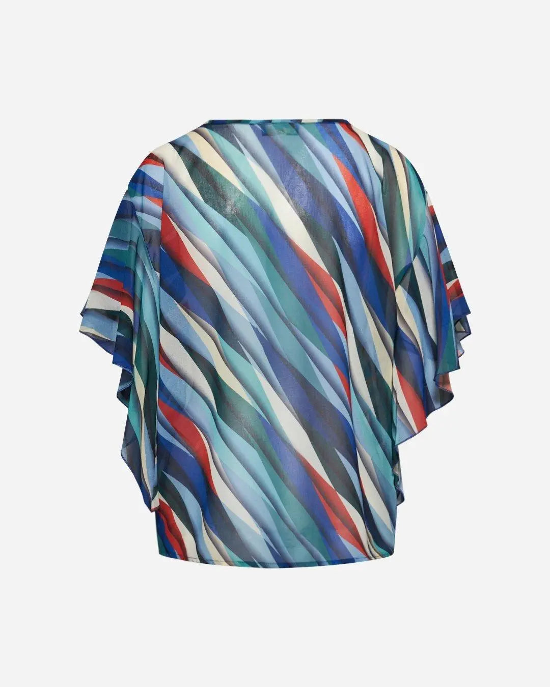 Blusa in fantasia con manica svasata BLU DORABELLA