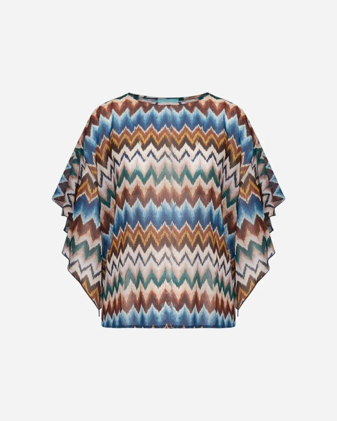 Blusa in fantasia con manica svasata VERDE SCURO DORABELLA XXL