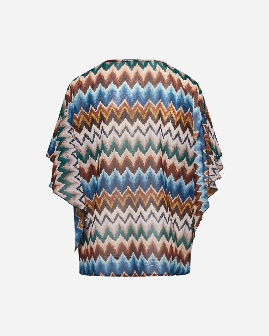 Blusa in fantasia con manica svasata VERDE SCURO DORABELLA