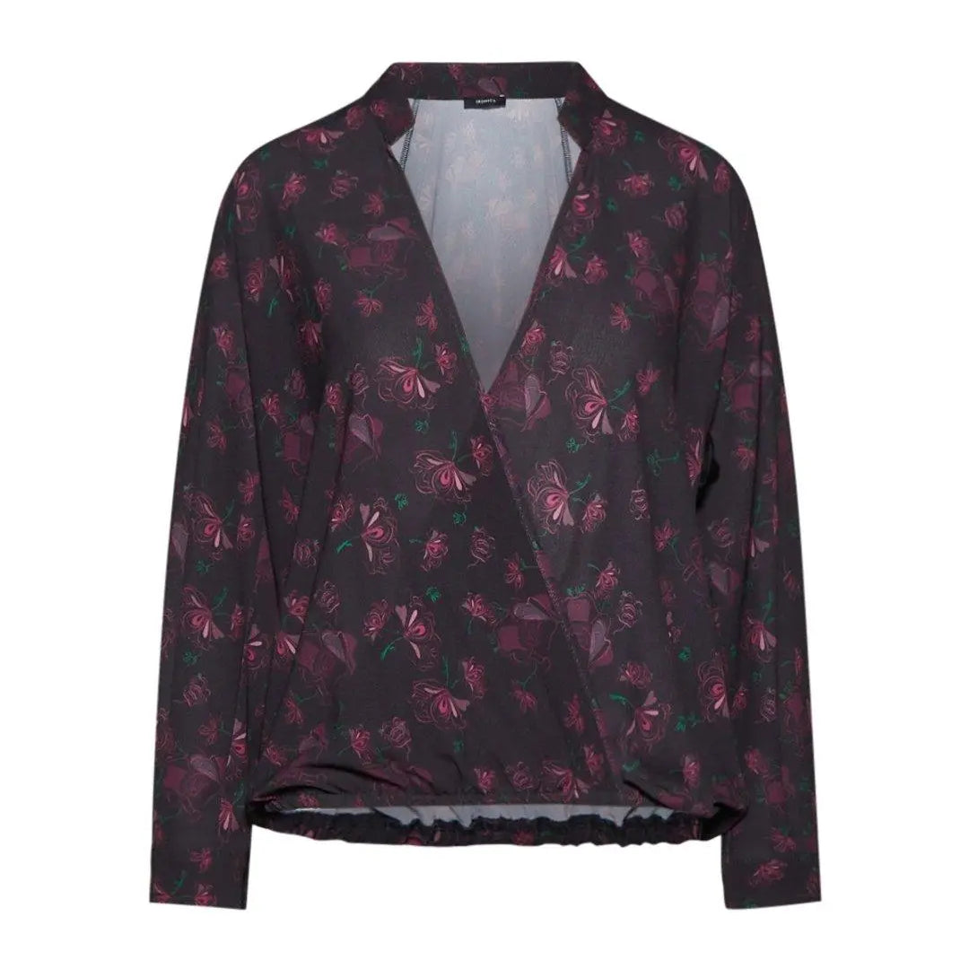 Blusa in fantasia floreale NERO IRONICA 3XL