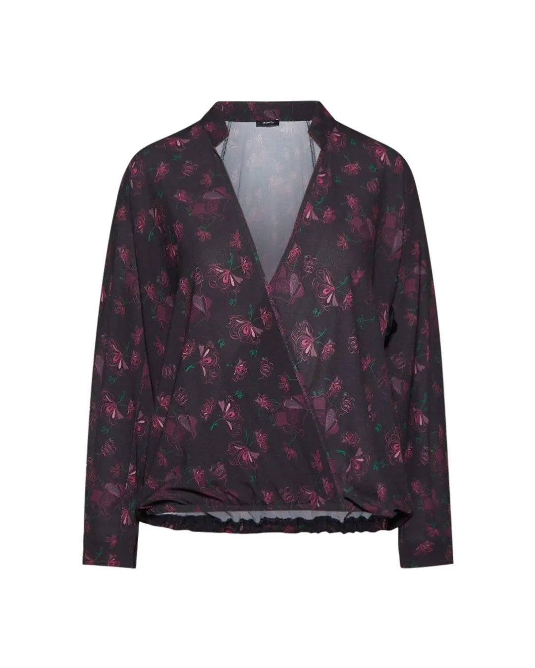 Blusa in fantasia floreale NERO IRONICA 3XL