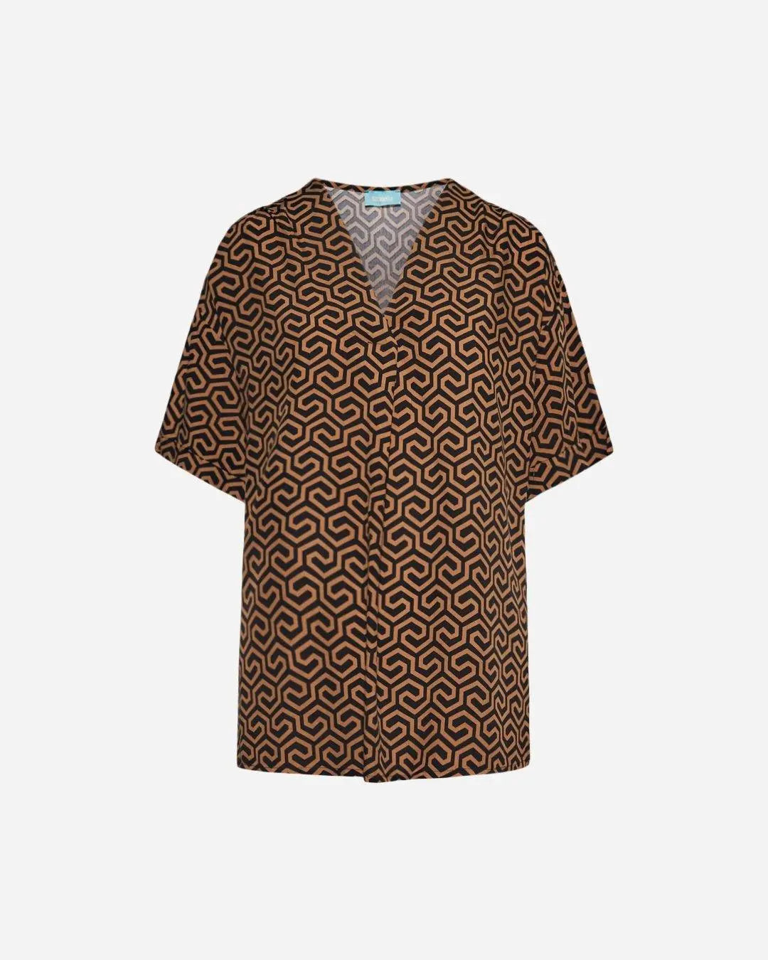 Blusa in fantasia geometric MORO DORABELLA