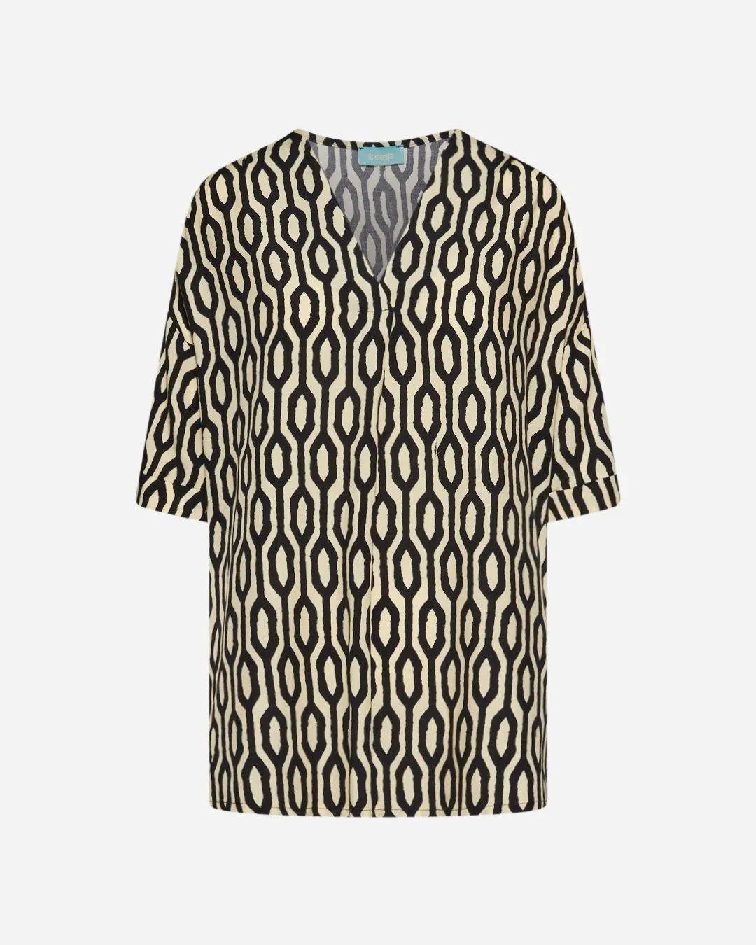 Blusa in fantasia geometric NERO DORABELLA XXL