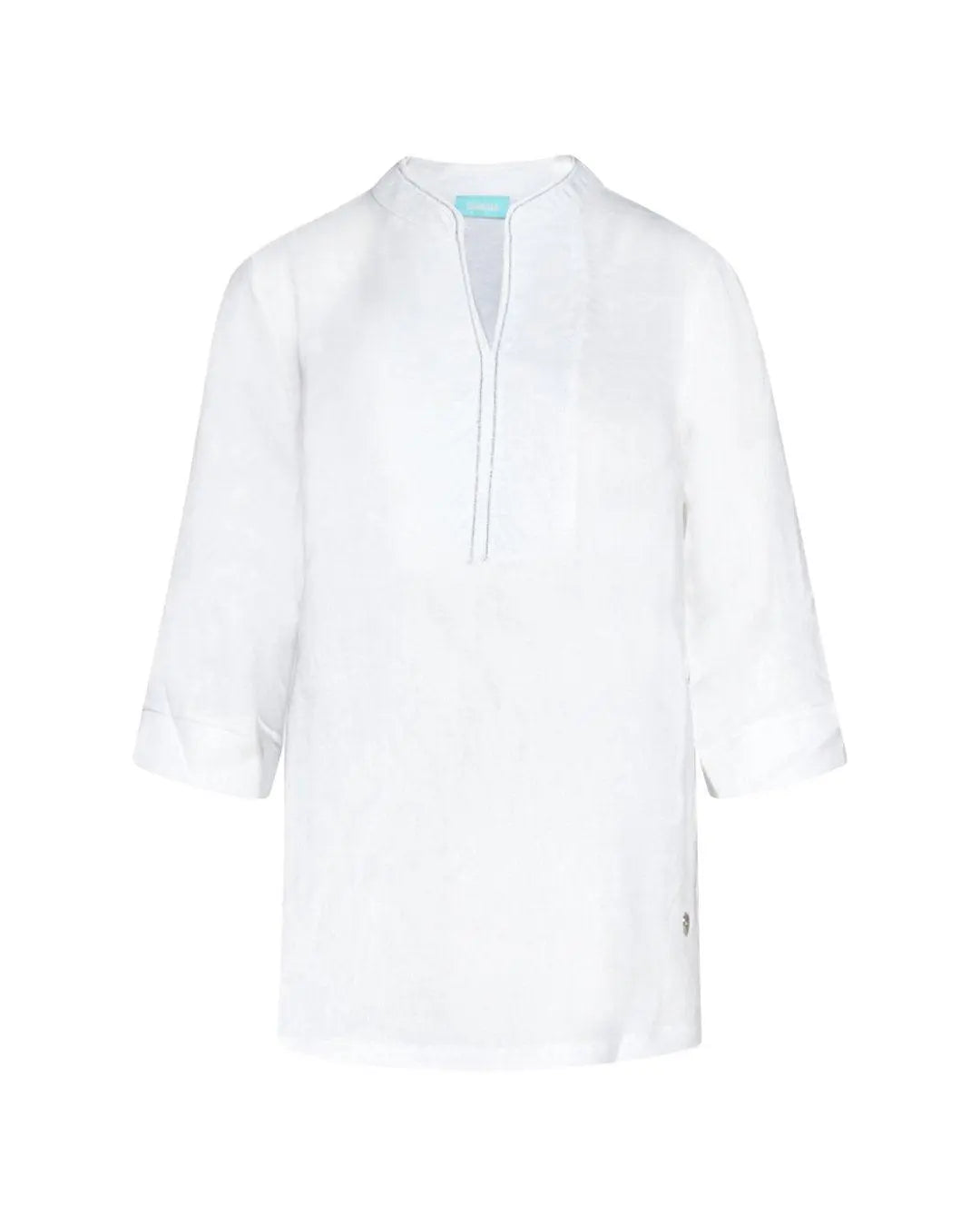 Blusa in lino con dettaglio gioiello WHITE DORABELLA XL