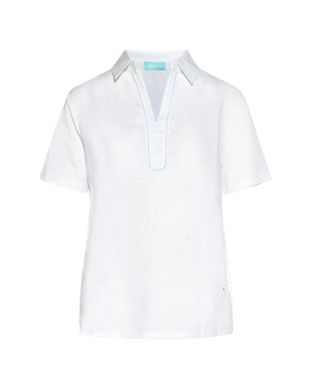 Blusa in lino con scollo a V WHITE DORABELLA XL