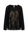 Blusa in pizzo NERO-ORO DORABELLA