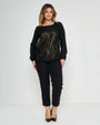 Blusa in pizzo NERO-ORO DORABELLA