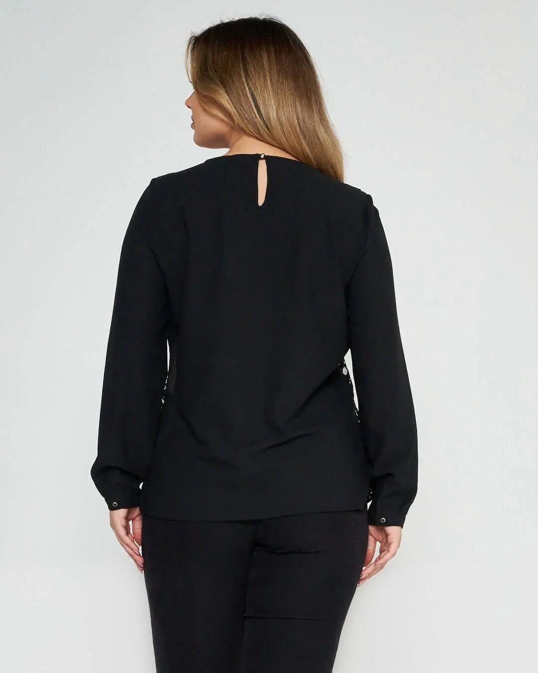 Blusa in pizzo NERO-ORO DORABELLA