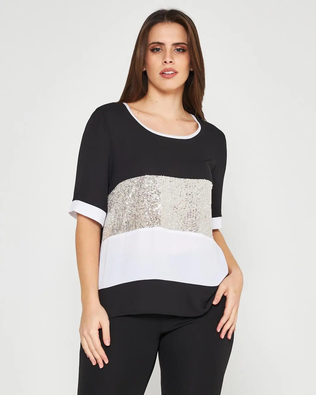 Blusa pailletes Nero DORABELLA COUTURE
