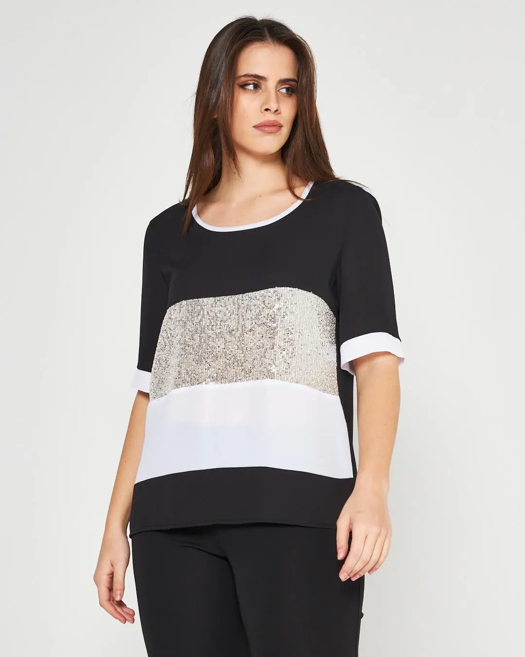 Blusa pailletes Nero DORABELLA COUTURE