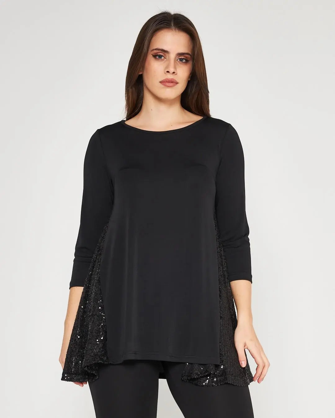 Blusa paillettes NERO DORABELLA COUTURE XXL