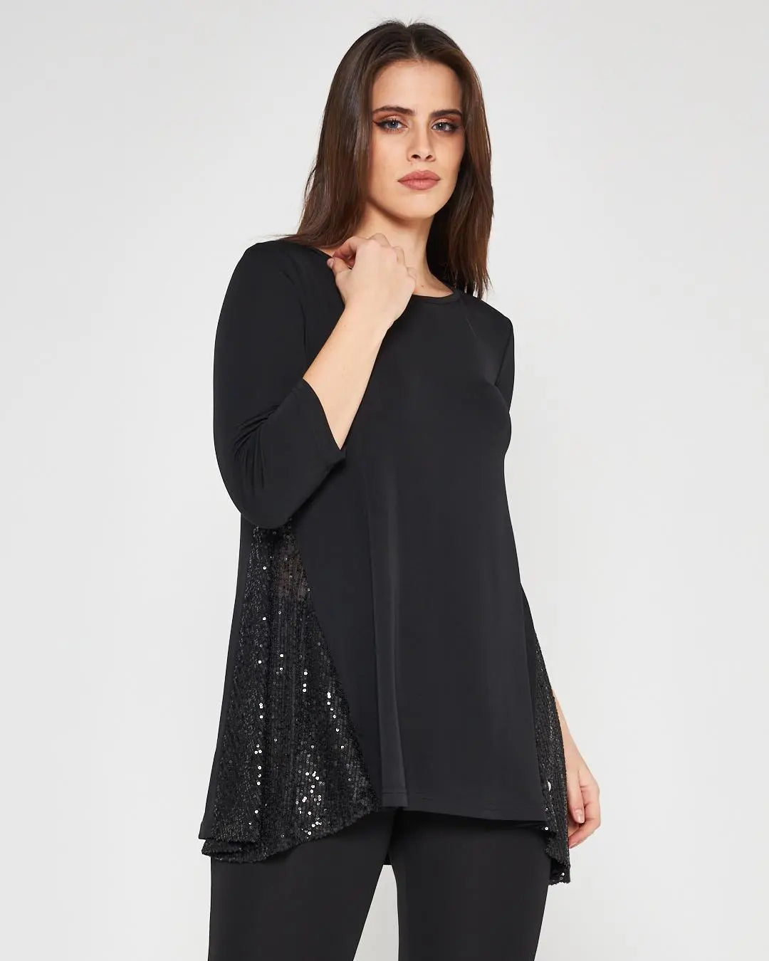 Blusa paillettes NERO DORABELLA COUTURE