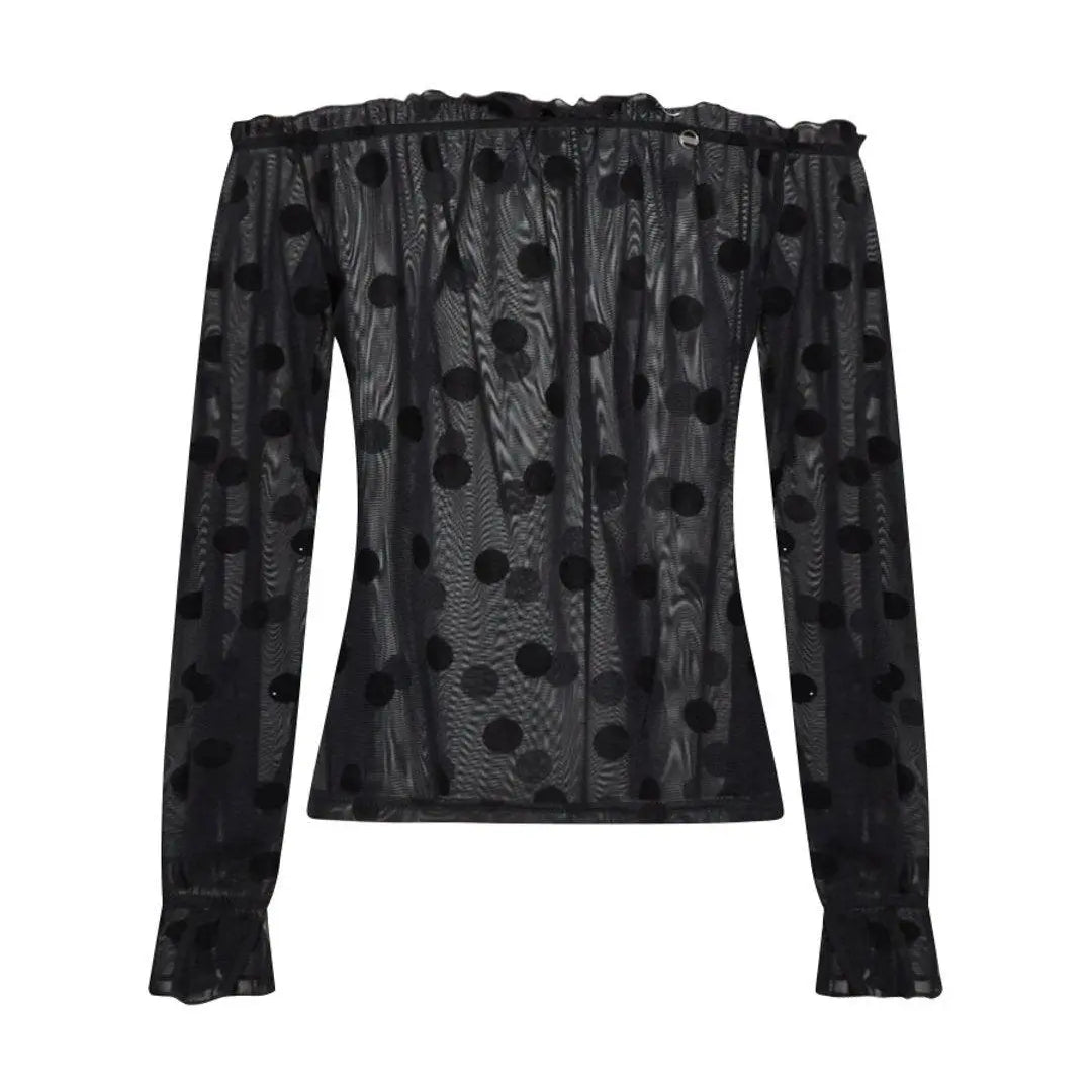 Blusa pois effetto trasparente NERO IRONICA 50