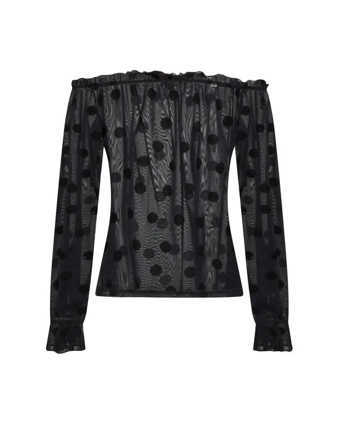 Blusa pois effetto trasparente NERO IRONICA 50