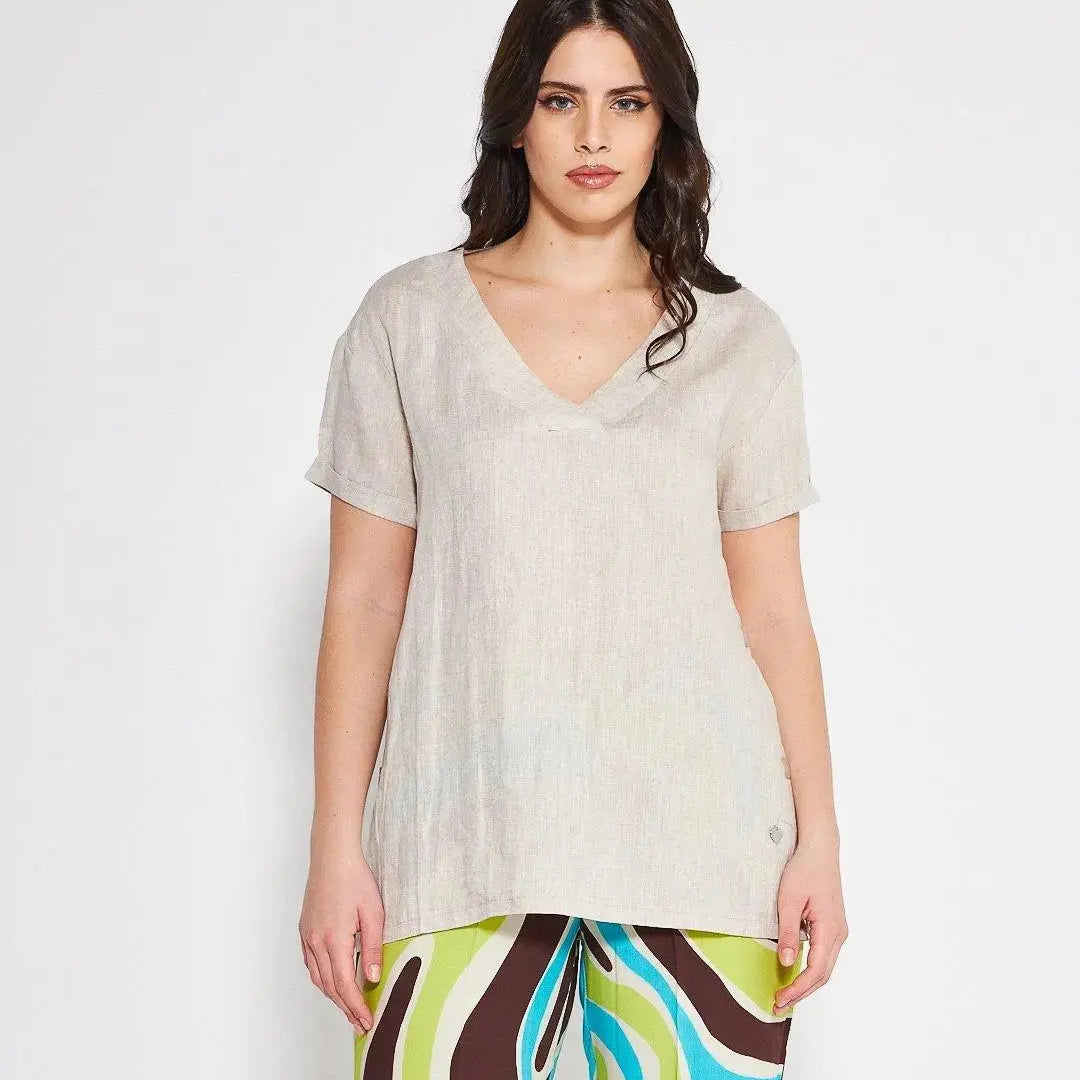 Blusa  scollo a V NATURALE DORABELLA PIU' XXXL