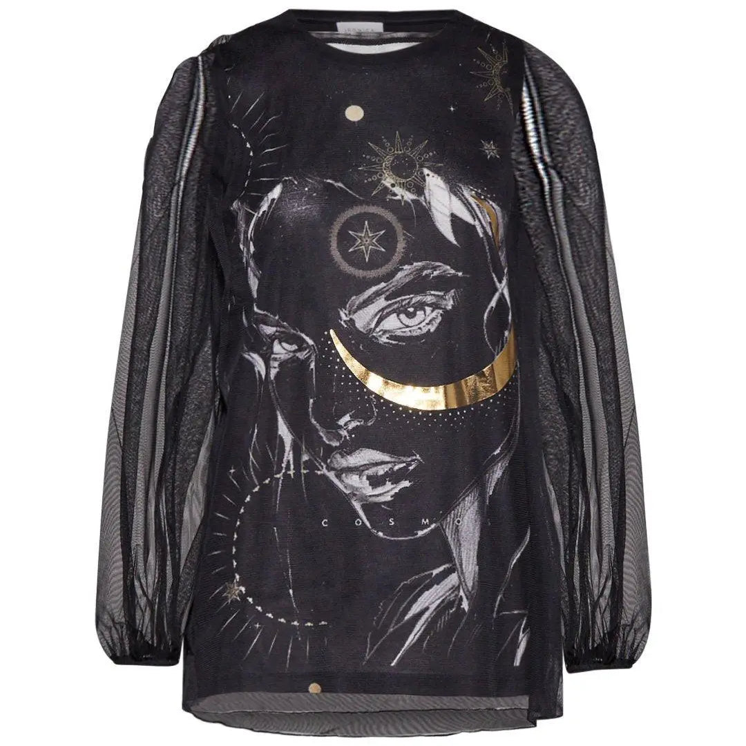 Blusa stampa moon NERO IRONICA