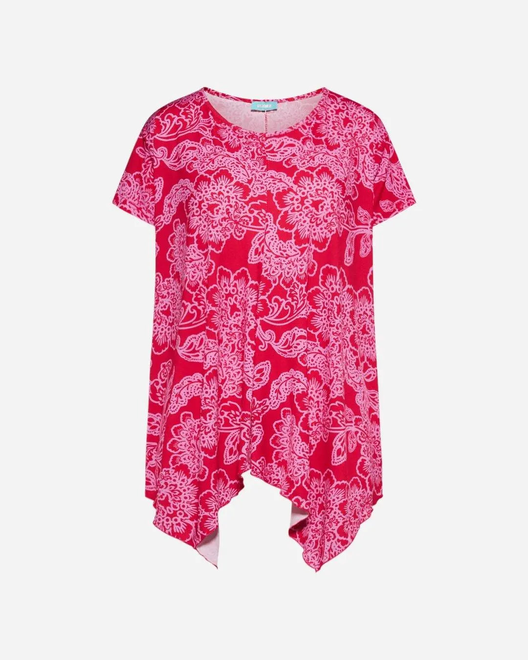 Blusa stampata asimmetrica FIORE FUXIA DORABELLA XXL