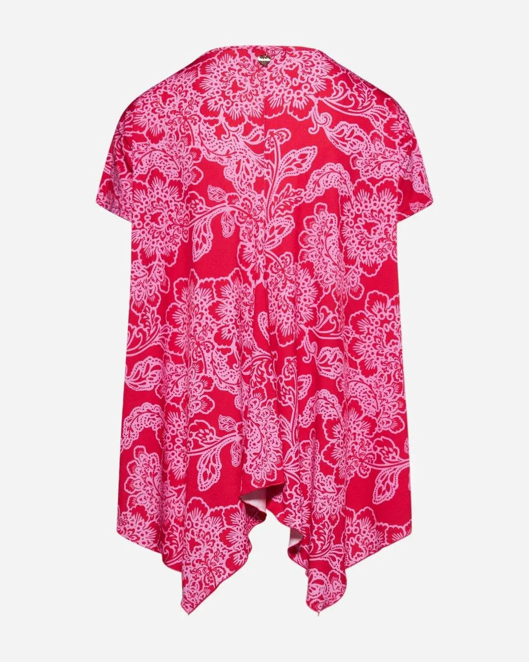 Blusa stampata asimmetrica FIORE FUXIA DORABELLA