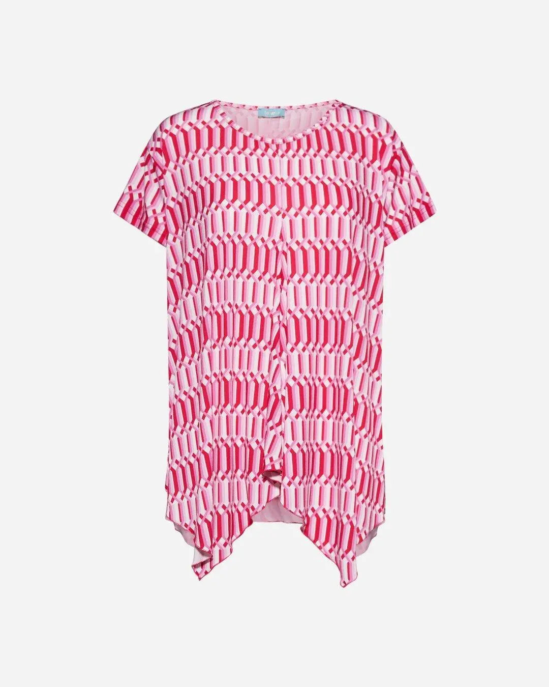 Blusa stampata asimmetrica FUXIA DORABELLA XXL