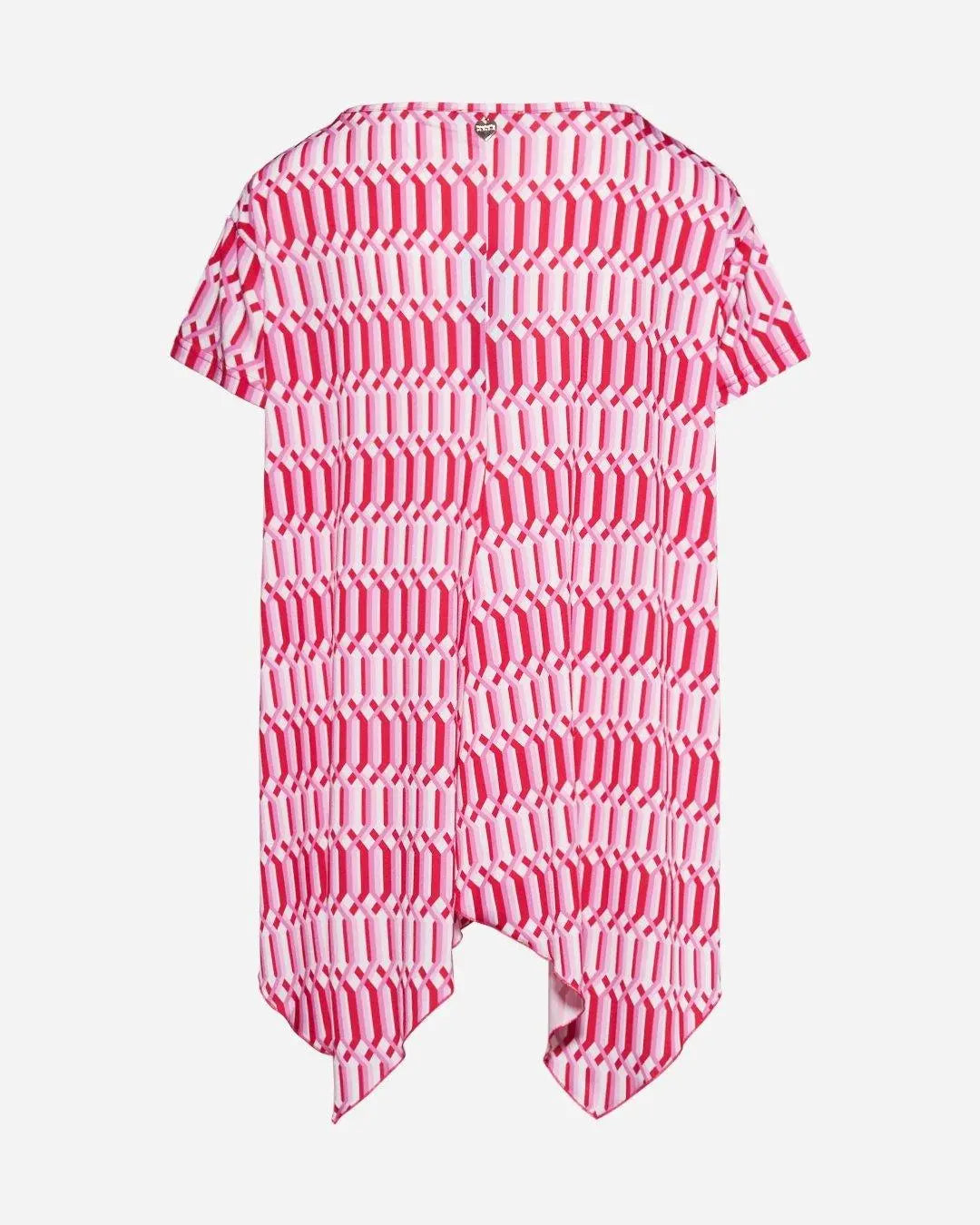 Blusa stampata asimmetrica FUXIA DORABELLA