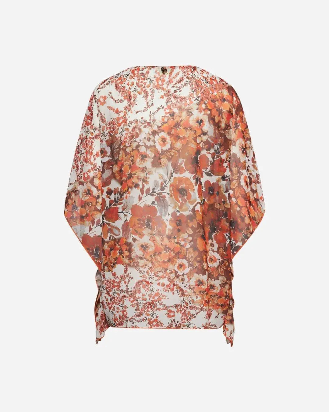 Blusa stampata con dettaglio paillettes FIORE ARANCIO DORABELLA