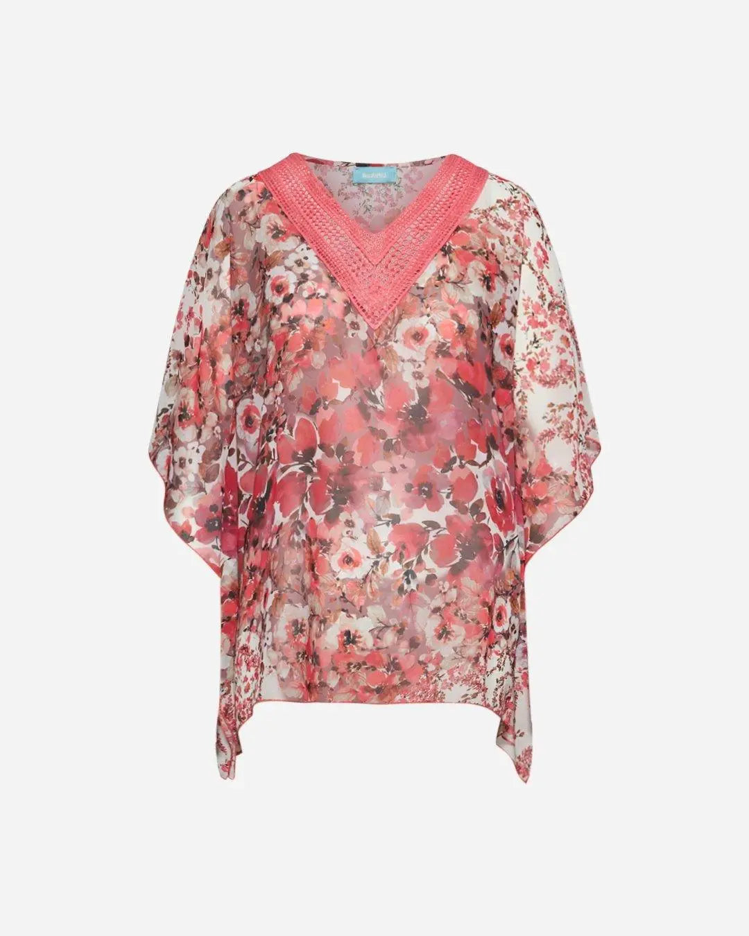 Blusa stampata con dettaglio paillettes FIORE FUXIA DORABELLA XXL