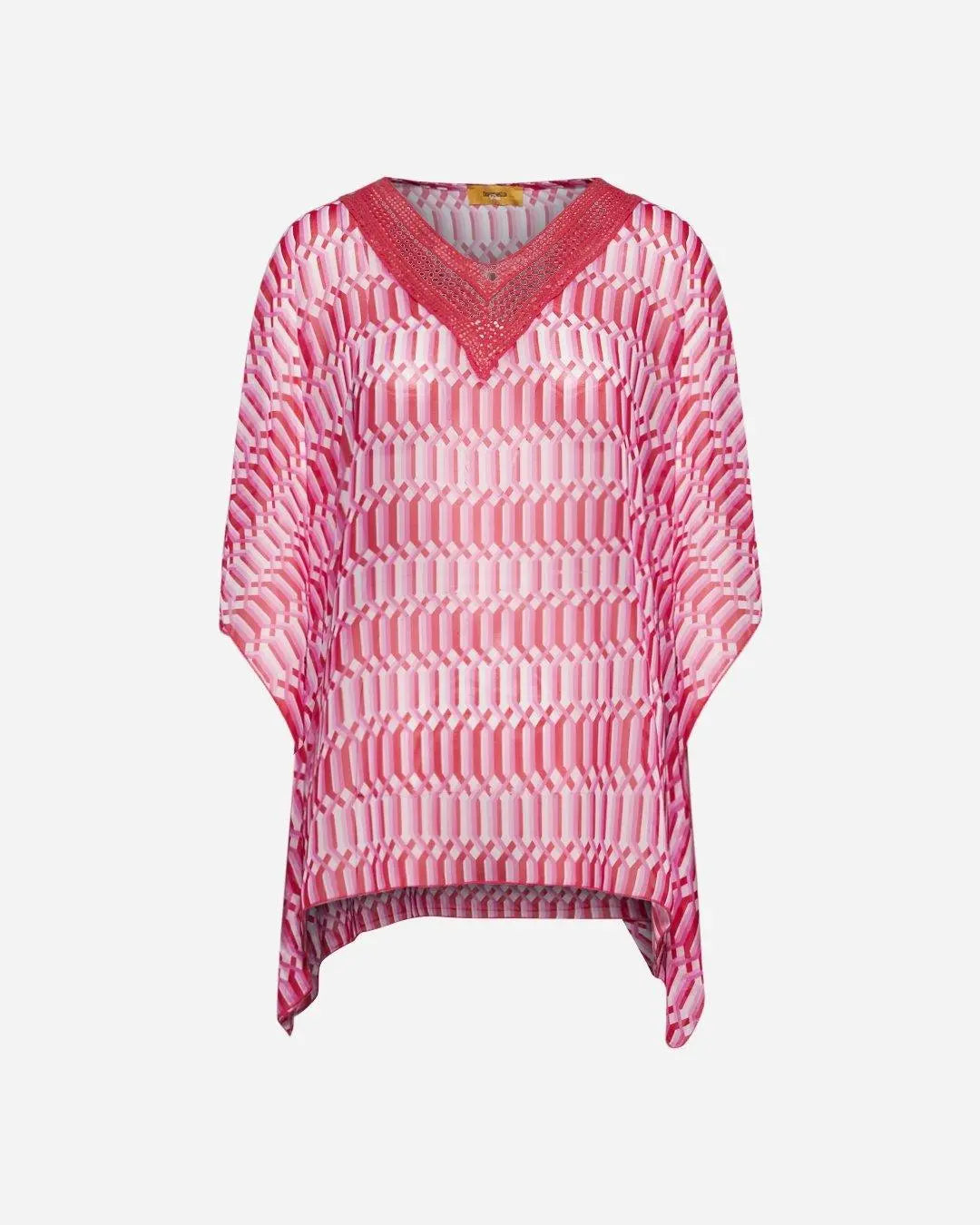 Blusa stampata con dettaglio paillettes FUXIA DORABELLA PIU' 47